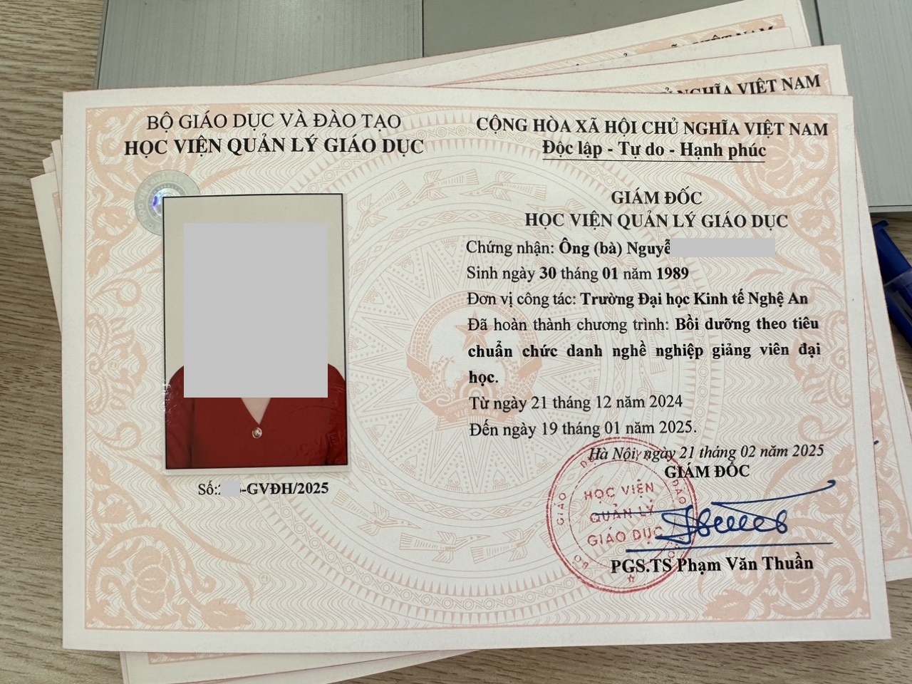 Mẫu chứng chỉ chức danh nghề nghiệp 2025 mới nhất