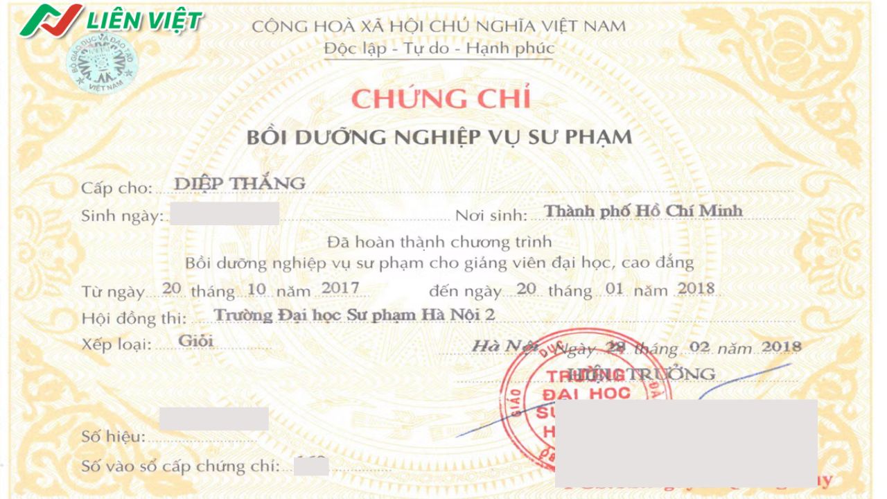 Chứng chỉ nghiệp vụ sư phạm cho giảng viên