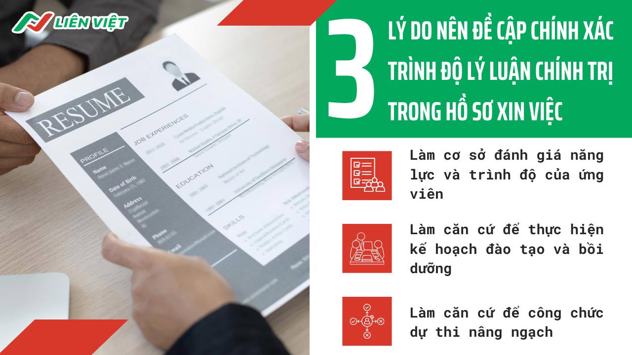 trình độ lý luận chính trị trong CV xin việc