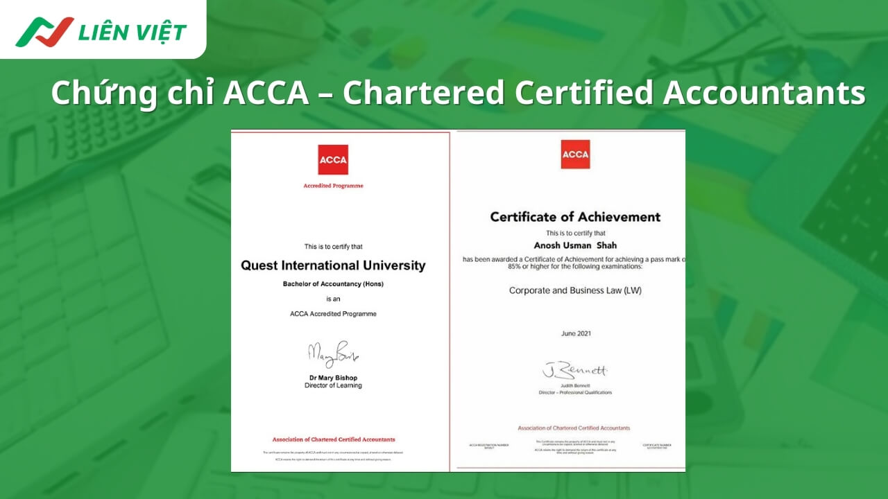 mẫu chứng chỉ ACCA