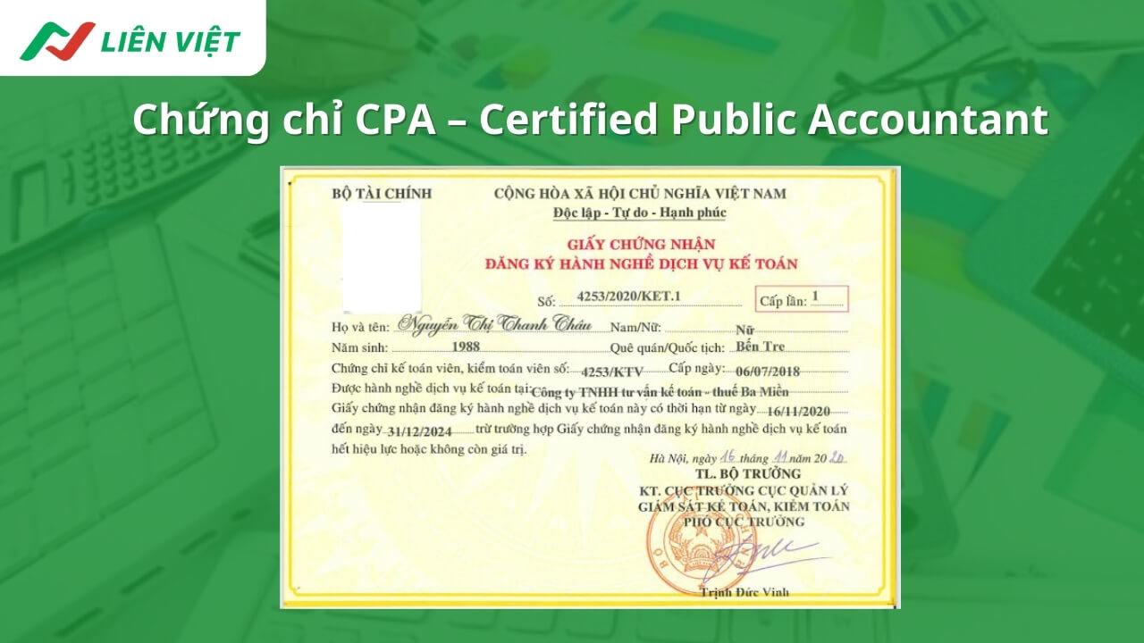 mẫu chứng chỉ CPA