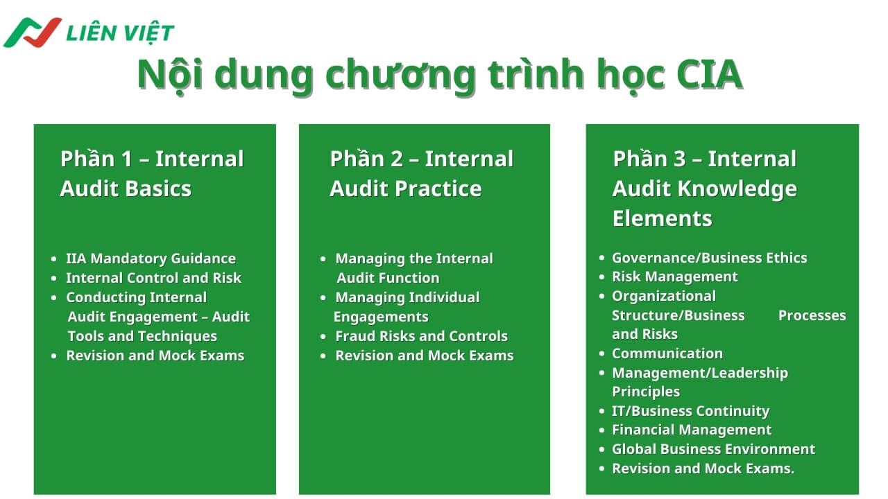 nội dung chương trình học chứng chỉ CIA