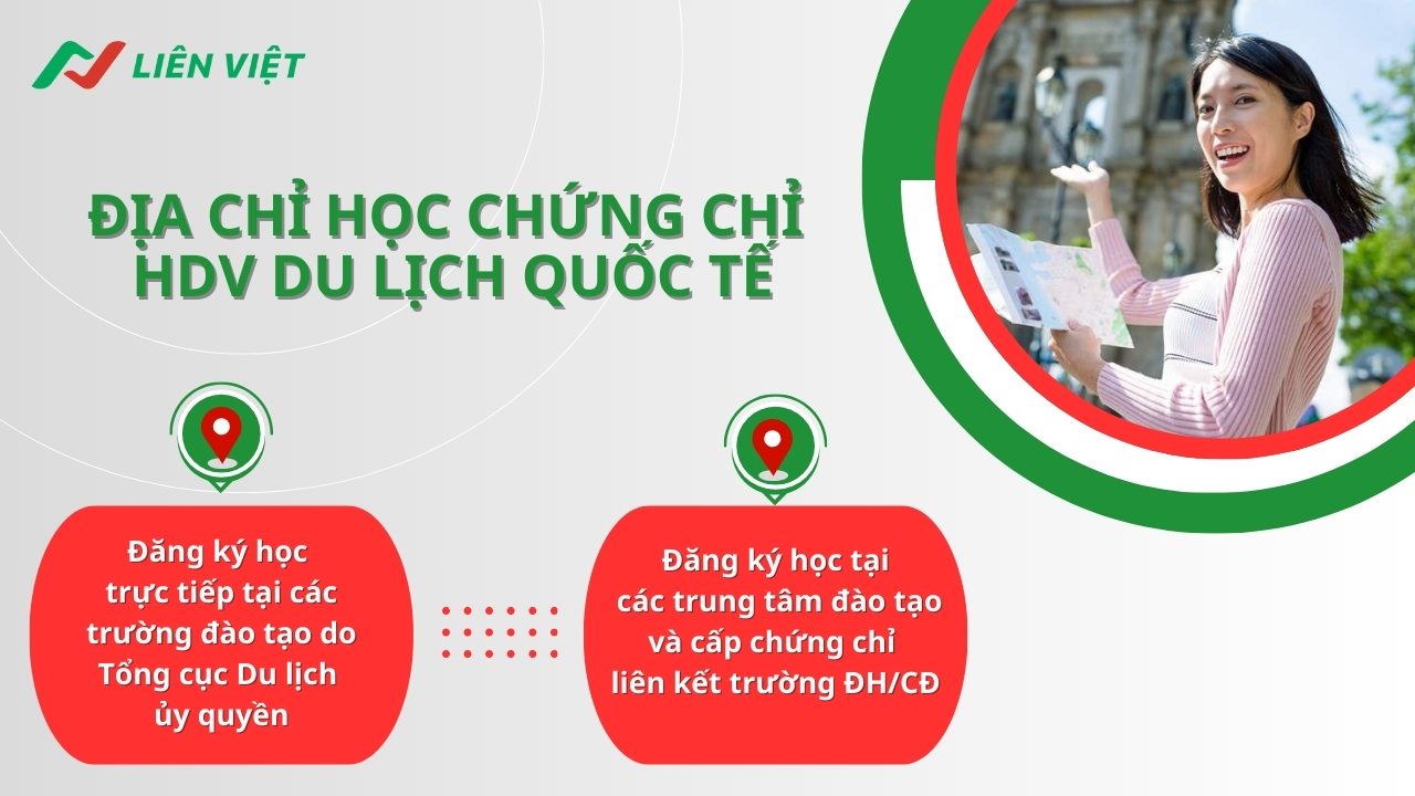 Bạn có thể đăng ký học chứng chỉ du lịch quốc tế tại trường ĐH/CĐ hoặc các trung tâm liên kết với các trường ĐH/CCD