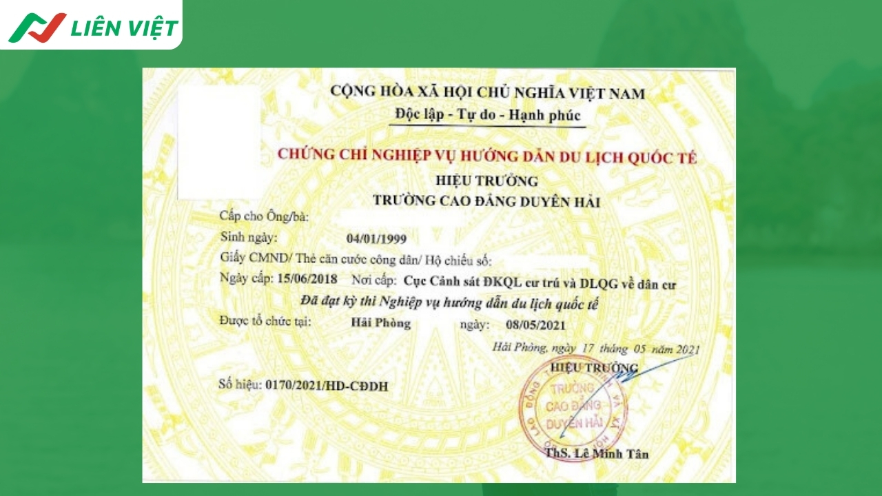 chứng chỉ hướng dẫn viên du lịch quốc tế