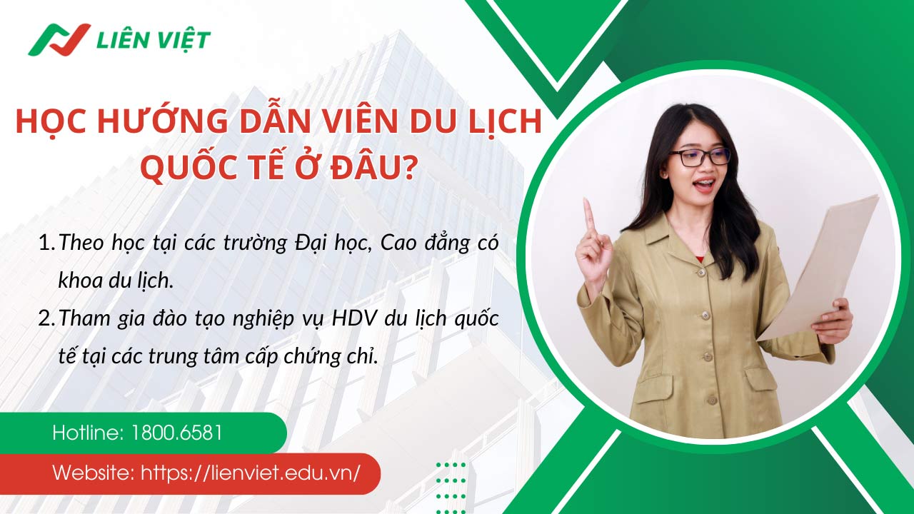 Bạn có thể theo học HDV du lịch quốc tế tại các trường đào tạo hoặc trung cấp cấp chứng chỉ