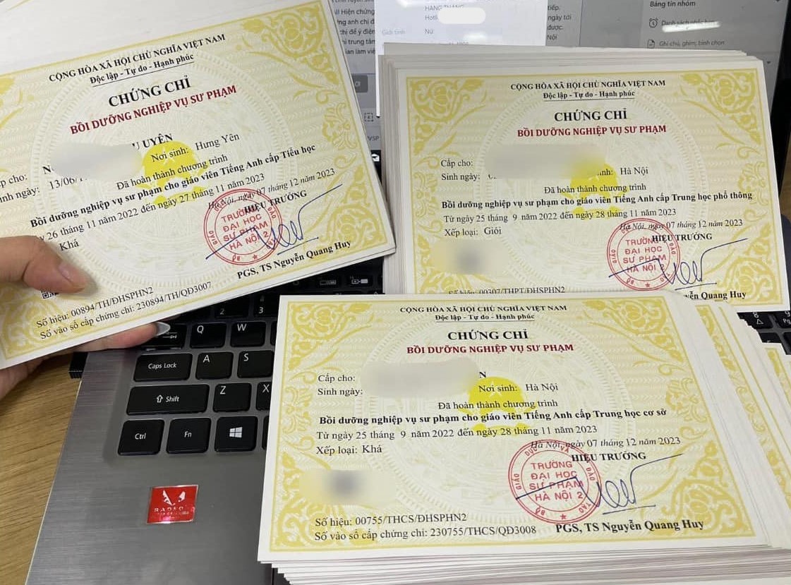 Chứng chỉ nghiệp vụ sư phạm tiếng Anh