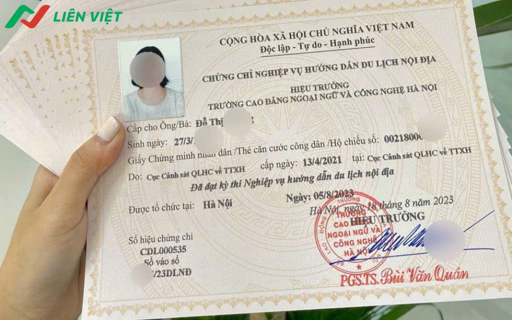Chứng chỉ hướng dẫn viên du lịch nội địa chuẩn Sở du lịch