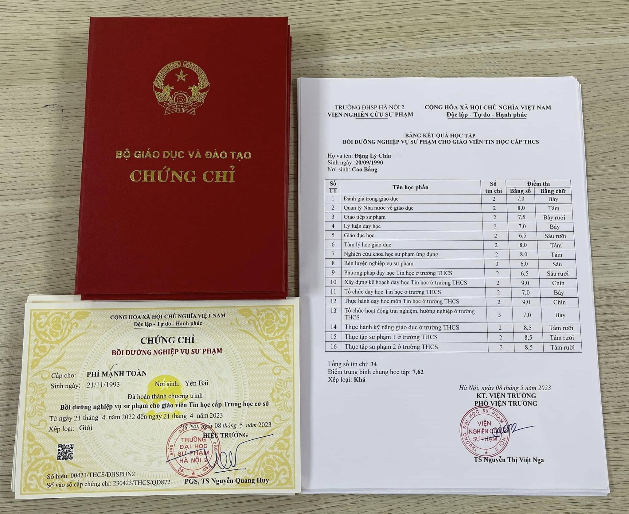 Chứng chỉ nghiệp vụ sư phạm tin học cấp Trung học cơ sở