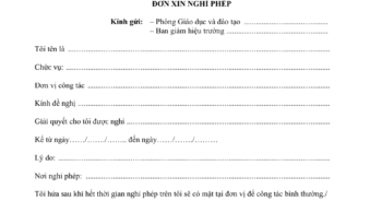 Download mẫu đơn xin nghỉ phép của giáo viên file Word