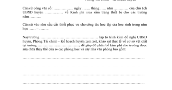 4 mẫu tờ trình sửa chữa cơ sở vật chất trường học 2025