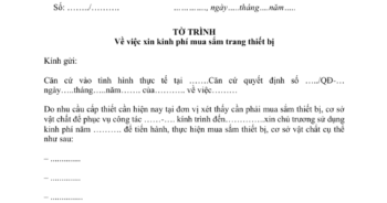 Tải mẫu tờ trình xin kinh phí mua sắm trang thiết bị 2025