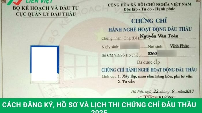 lịch thi chứng chỉ đấu thầu 2025