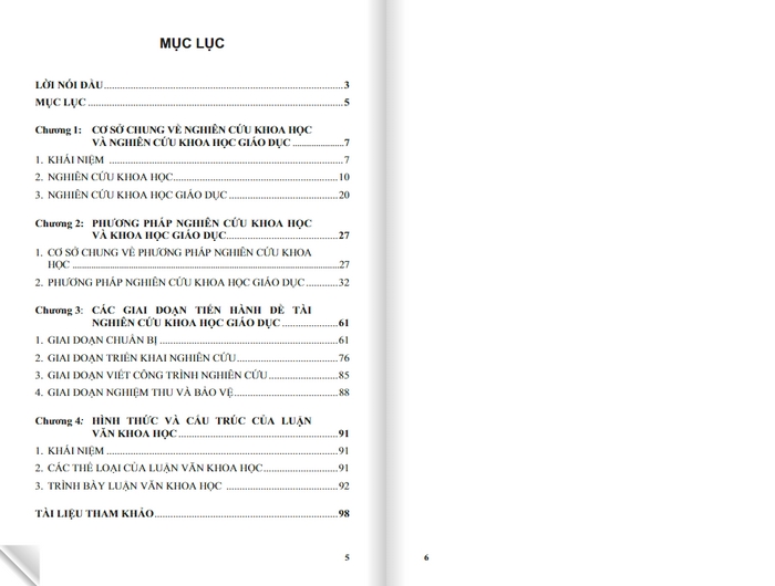 Mục lục giáo trình Phương Pháp Nghiên Cứu Khoa Học