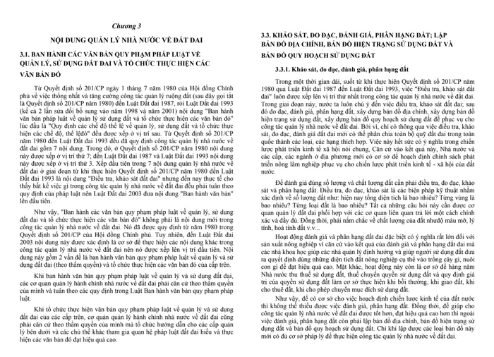 Nội dung chương 3 Giáo trình quản lý nhà nước về đất đai
