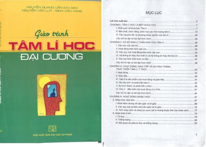 Cuốn giáo trình Tâm Lý Học Đại Cương của NXB Đại Học Sư Phạm