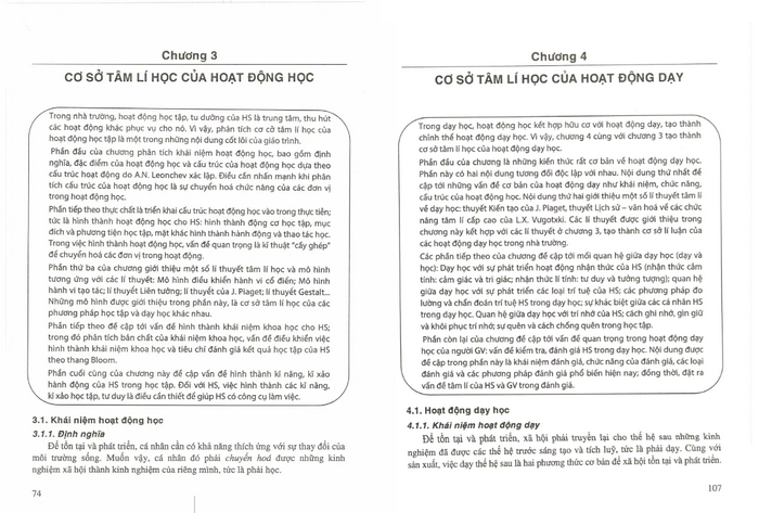 Nội dung chính của chương 3, 4 của giáo trình tâm lý học giáo dục
