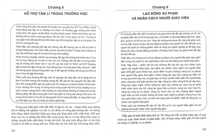 Nội dung chính của chương 8, 9 của giáo trình tâm lý học giáo dục