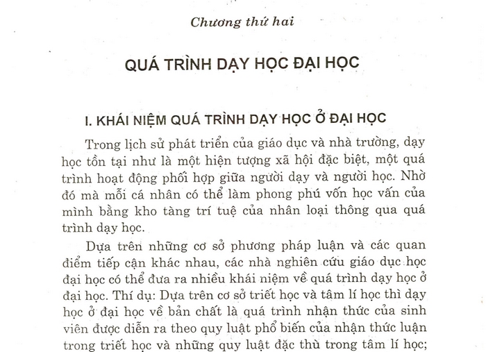 Nội dung chương 2 giáo trình Lý Luận Dạy Học Đại Học