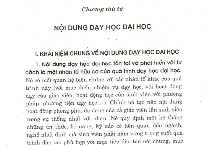 Nội dung chương 4 giáo trình Lý Luận Dạy Học Đại Học