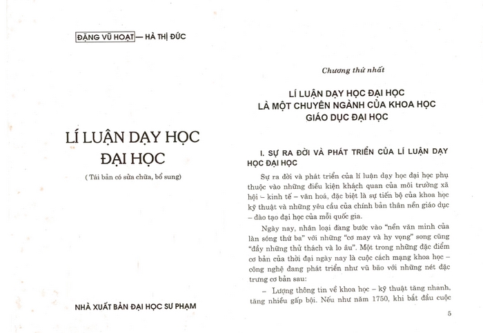 Giáo trình Lý Luận Dạy Học Đại Học (NXB ĐH Sư Phạm, 2019)