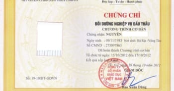 cá nhân được cấp chứng chỉ đấu thầu cơ bản