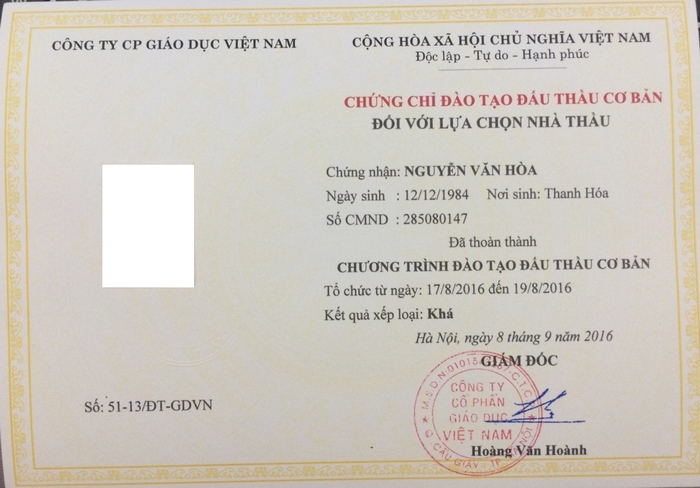 Chứng chỉ đào tạo đấu thầu cơ bản là điều kiện để cá nhân tham dự kỳ thi sát hạch cấp chứng chỉ hành nghề