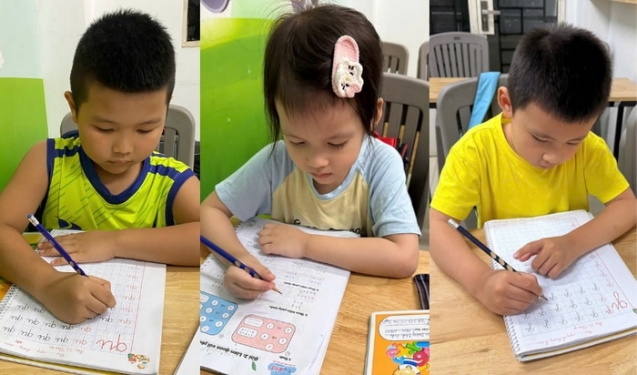 Rèn chữ, dạy cách cầm bút, viết chữ đều đẹp, dạy nhận biết chữ cái, số, màu sắc, hình dạng,... là được phép