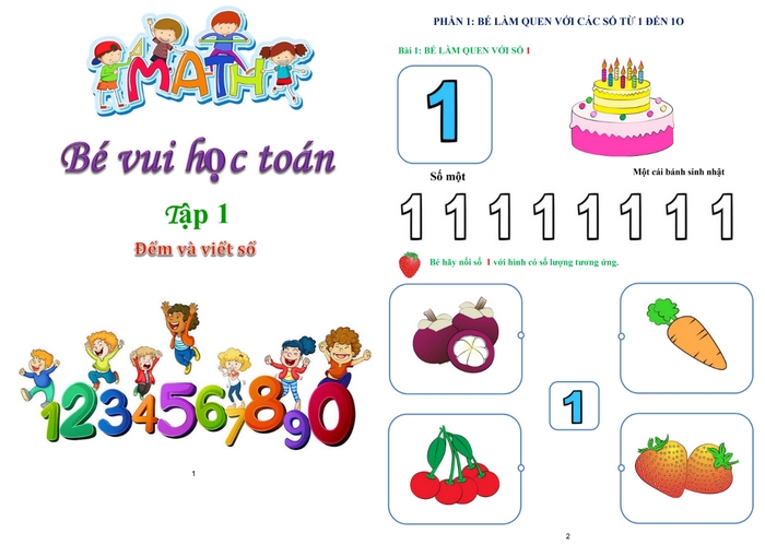 Toán tiền tiểu học sẽ bắt đầu giúp trẻ nhận biết, tập đếm từ 0 đến 10