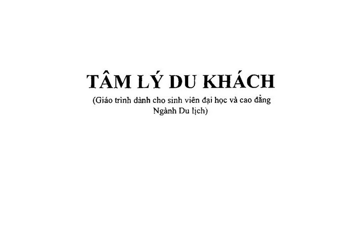 Giáo trình Tâm lý du khách tại Thư viện số Đại học Đông Á 