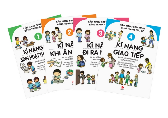 Bộ 4 cuốn sách Cẩm Nang Sinh Hoạt Bằng Tranh Cho Bé