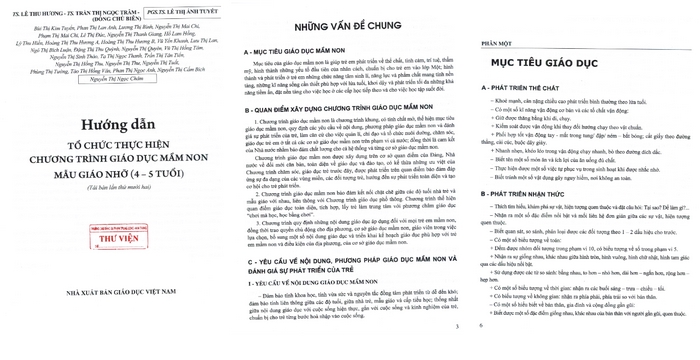 Các nội dung chính của chương mở đầu và phần một của sách Hướng dẫn thực hiện chương trình 4 - 5 tuổi