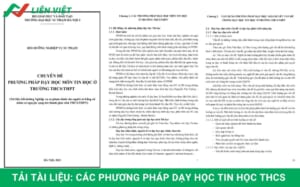 các phương pháp dạy học môn tin học thcs