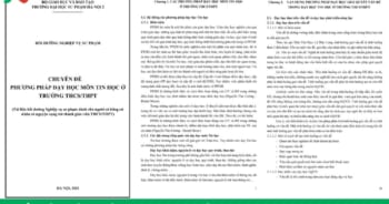 các phương pháp dạy học môn tin học thcs