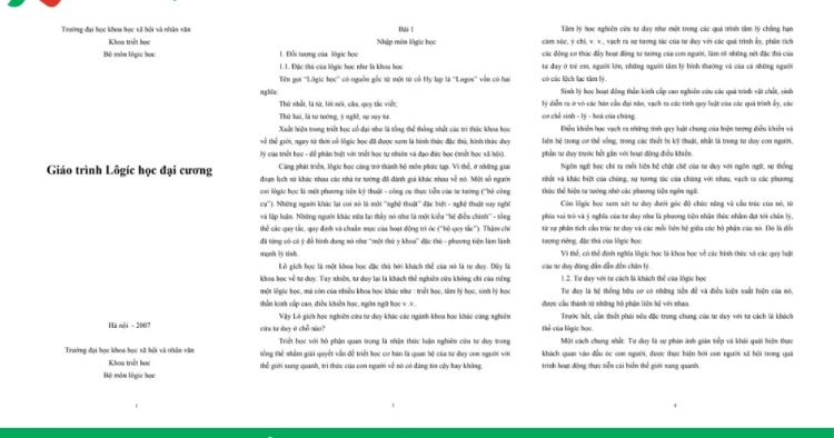 giáo trình logic học đại cương pdf