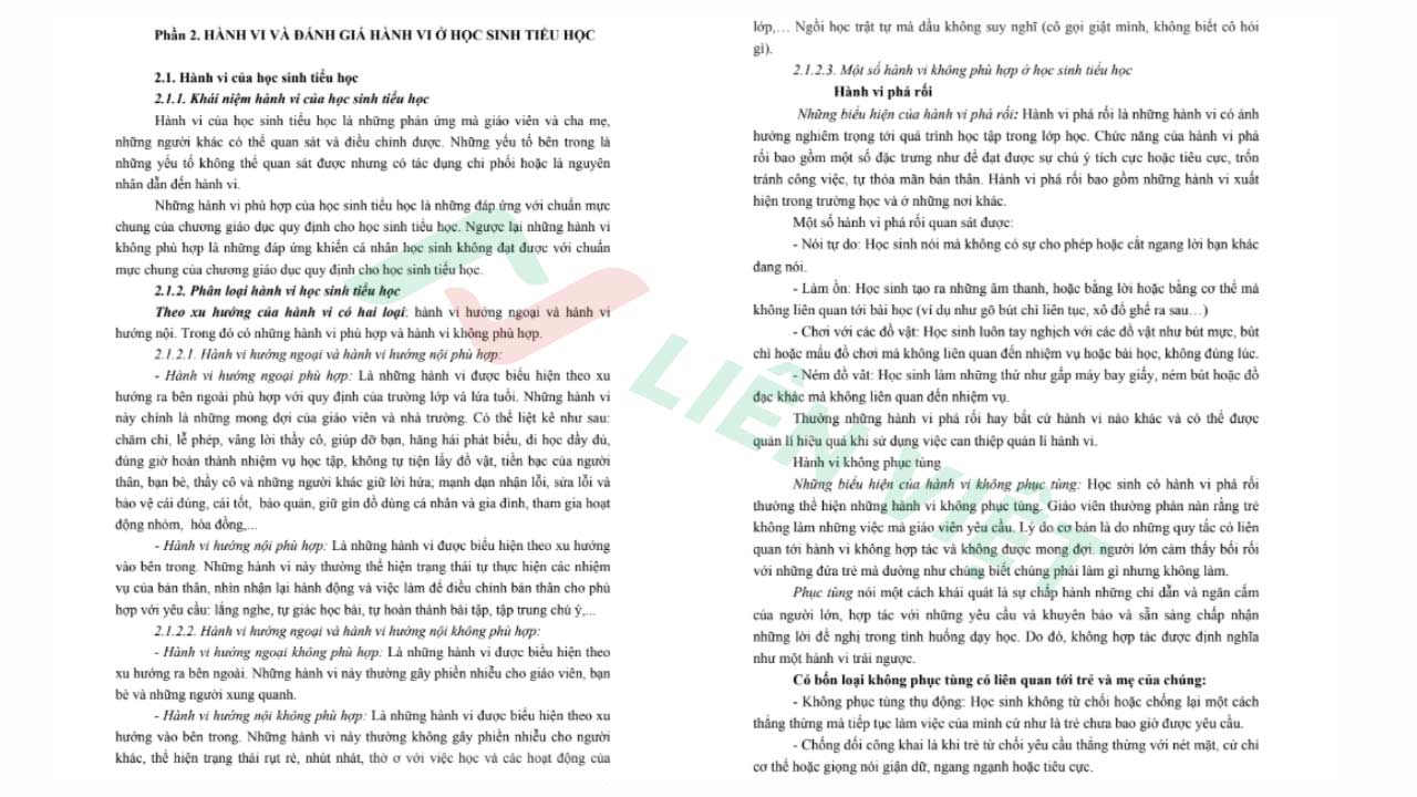 quản lý hành vi học sinh tiểu học PDF
