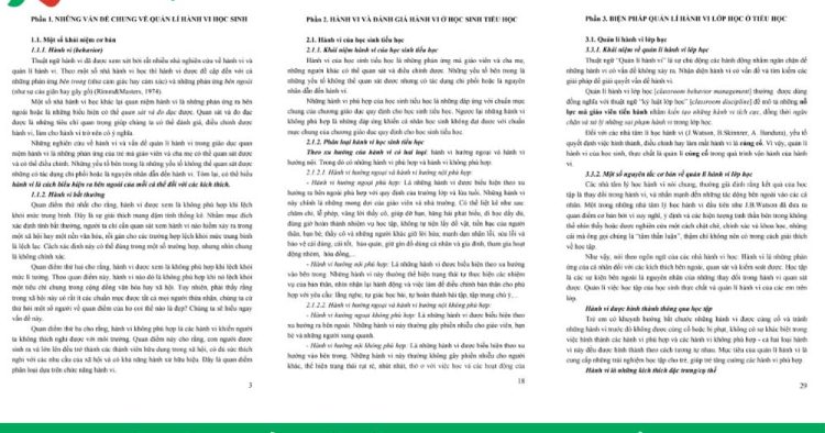 quản lý hành vi học sinh tiểu học PDF