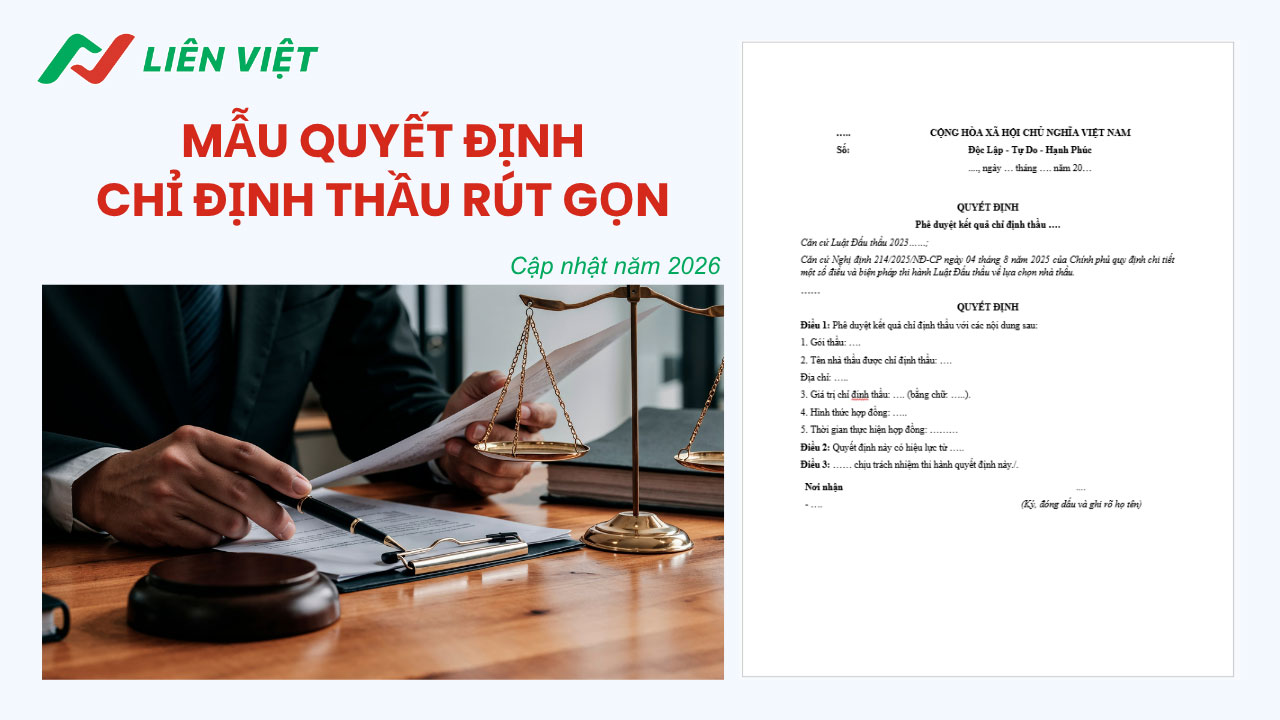 mẫu quyết định chỉ định thầu rút gọn