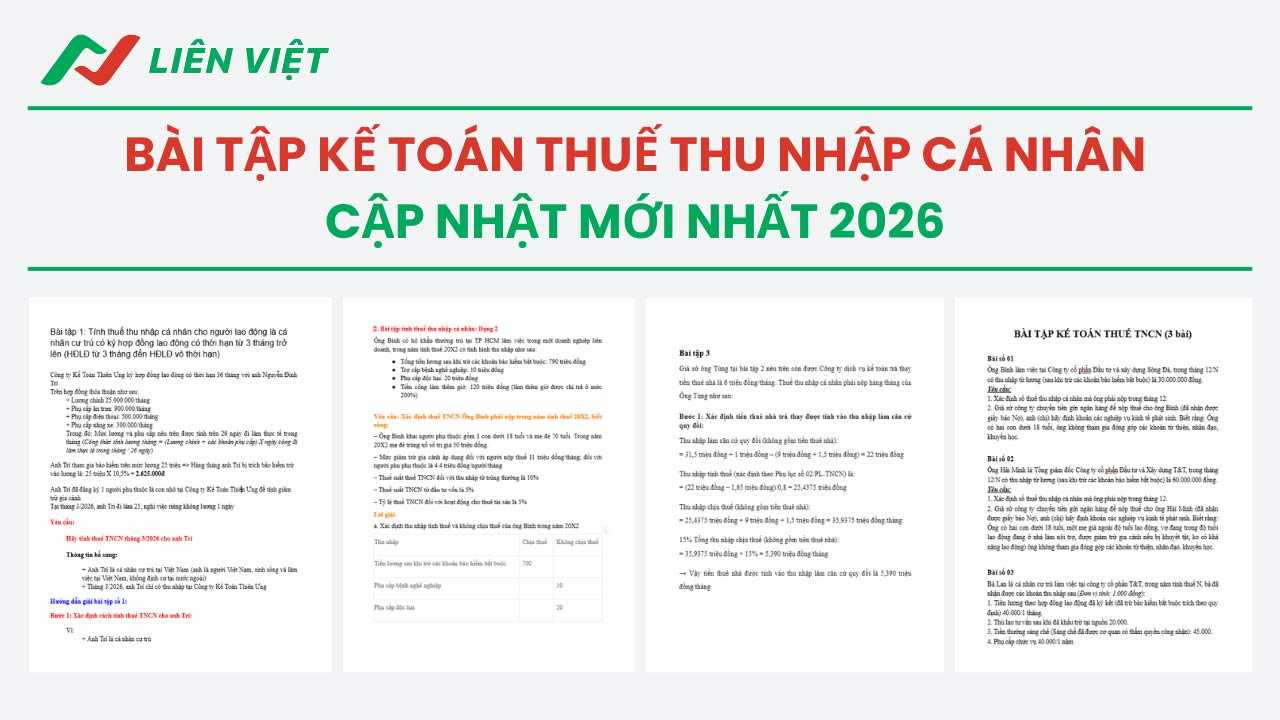 bài tập kế toán thuế thu nhập cá nhân
