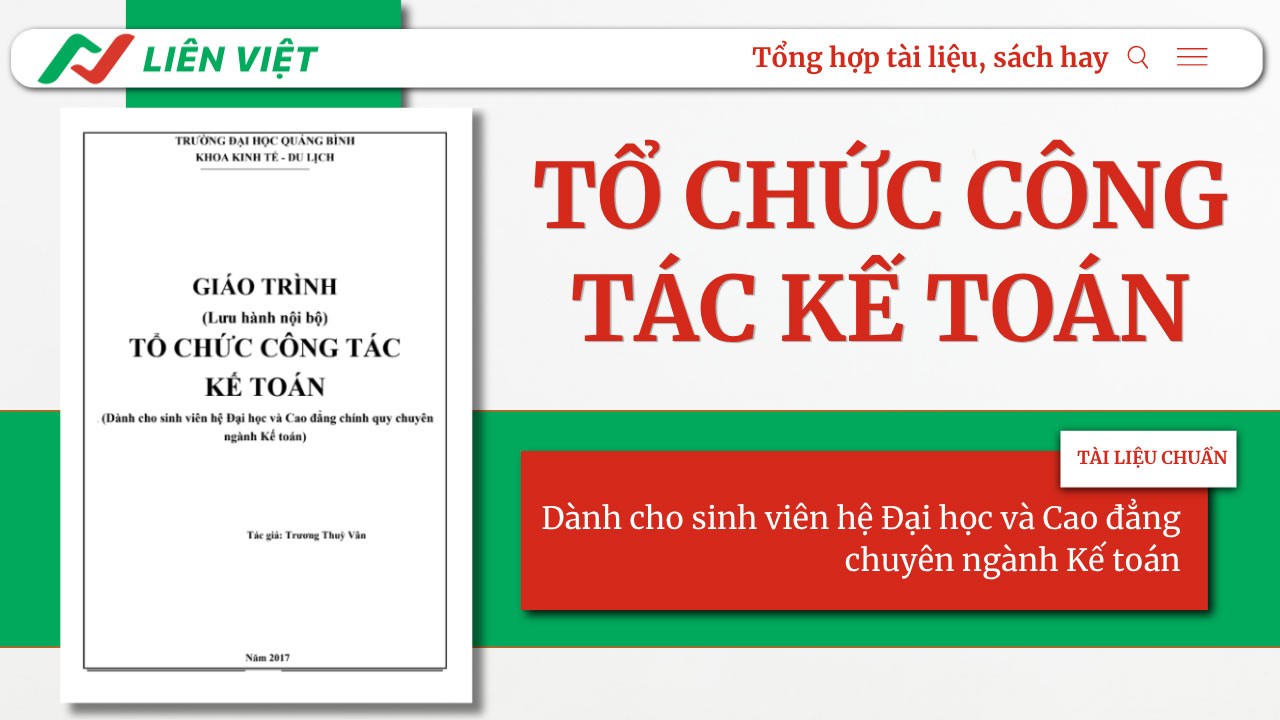 giáo trình Tổ chức công tác kế toán