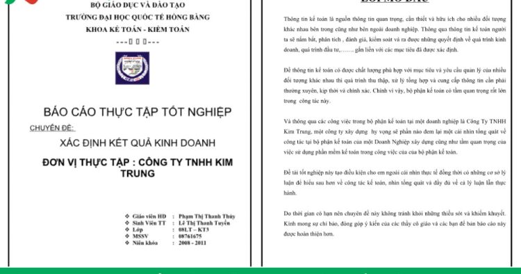 báo cáo thực tập kế toán doanh thu