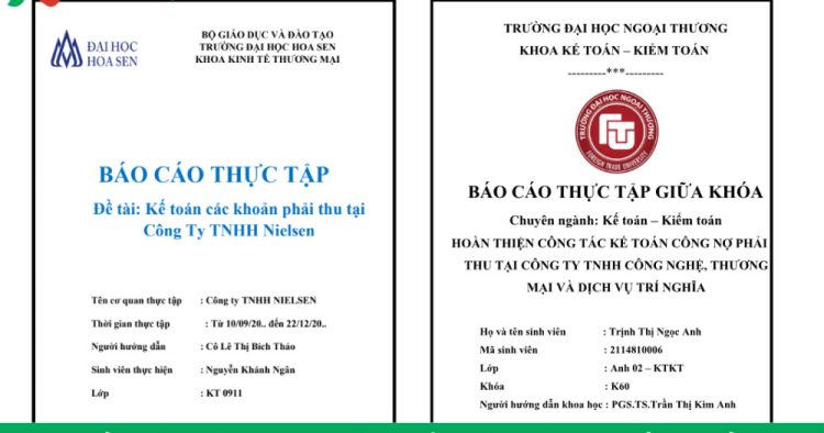 báo cáo thực tập kế toán các khoản phải thu