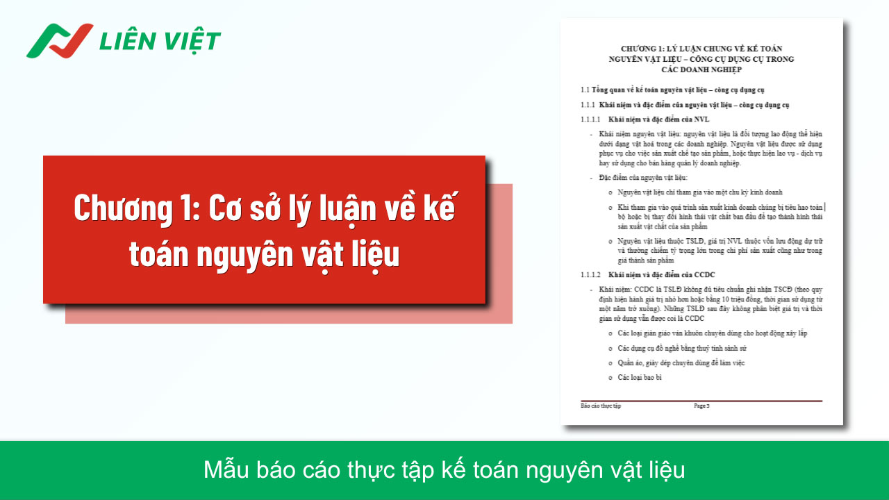báo cáo thực tập kế toán nguyên vật liệu