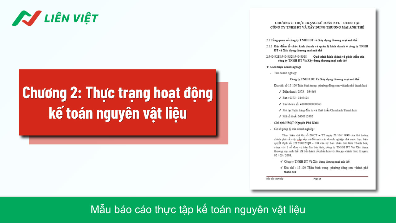 báo cáo thực tập kế toán nguyên vật liệu