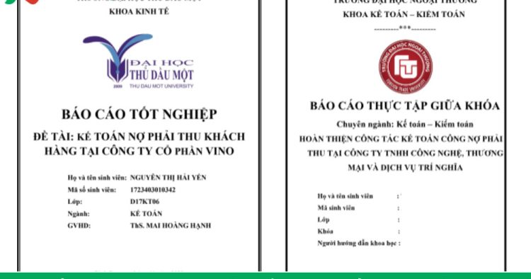 báo cáo thực tập kế toán phải thu khách hàng
