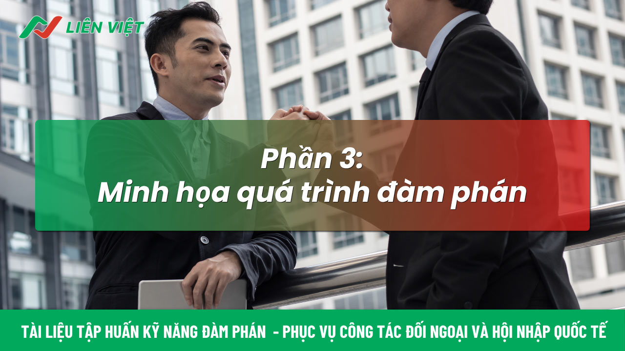 Phần 3 minh họa trực quan các bước tiến hành một cuộc đàm phán