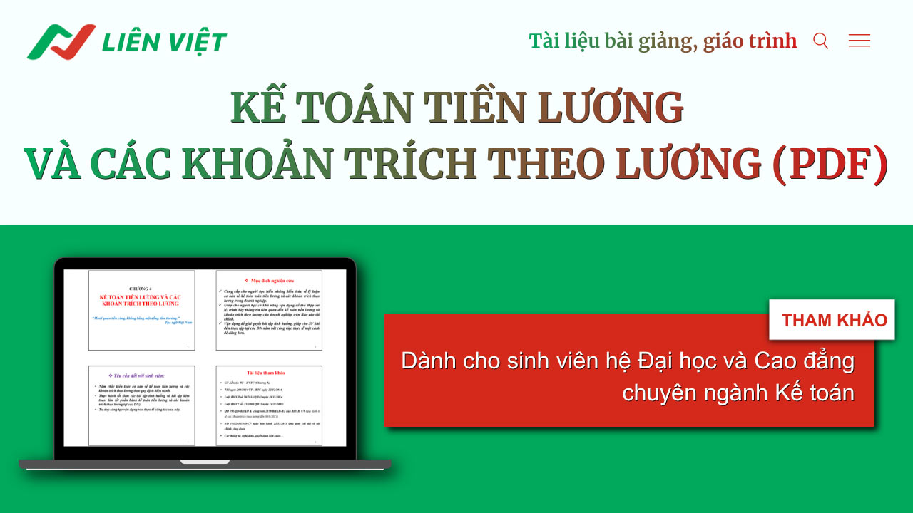 Kế toán tiền lương và các khoản trích theo lương PDF