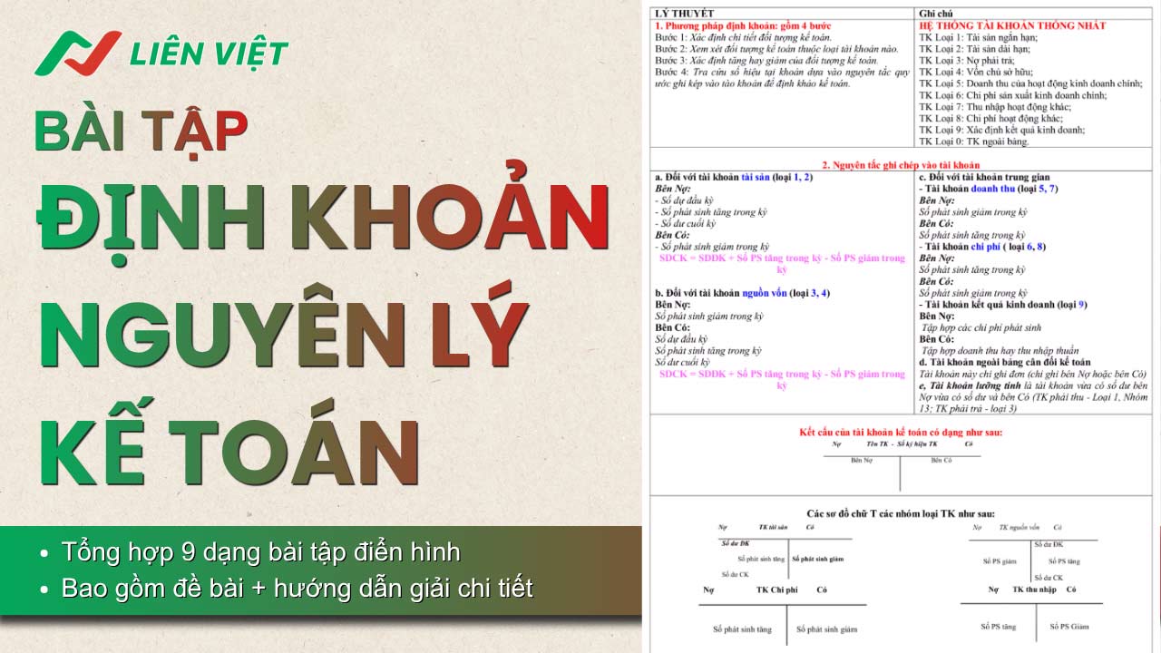bài tập định khoản nguyên lý kế toán