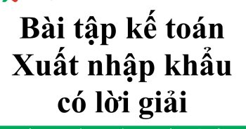 bài tập kế toán xuất nhập khẩu có lời giải
