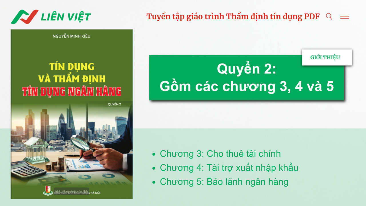 giáo trình Thẩm định tín dụng PDF